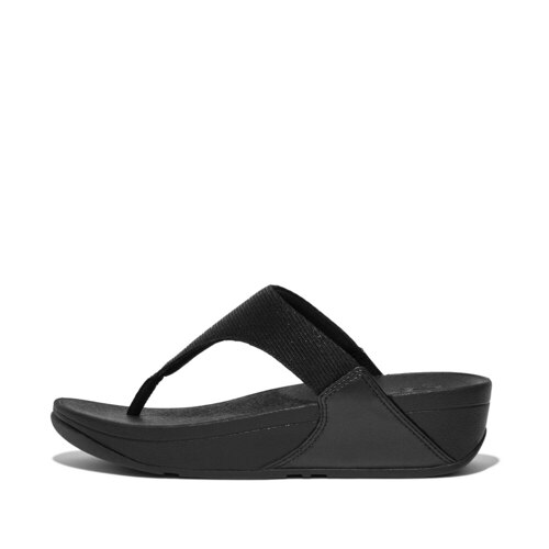 韩际新世界网上免税店-FITFLOP-鞋-LULU SHIMMERLUX TOE-POST SANDALS All Black