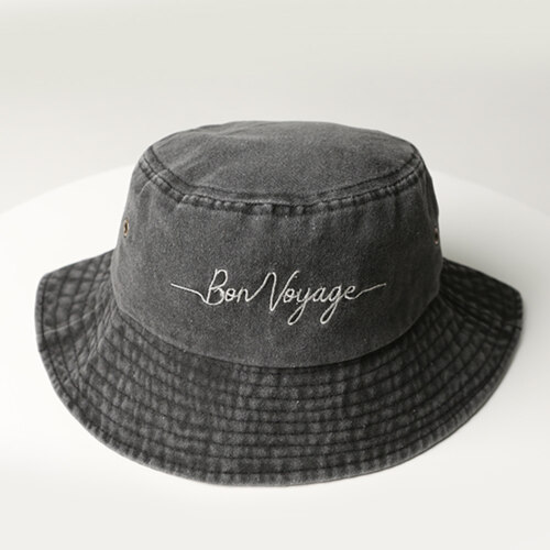 bon voyage 워시드 버킷햇 블랙