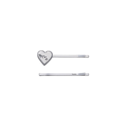 Heart slides set (2pcs), SILVER