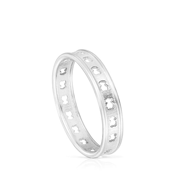 신세계인터넷면세점-토스-ring-Silver TOUS Bear Row ring with bear silhouettes