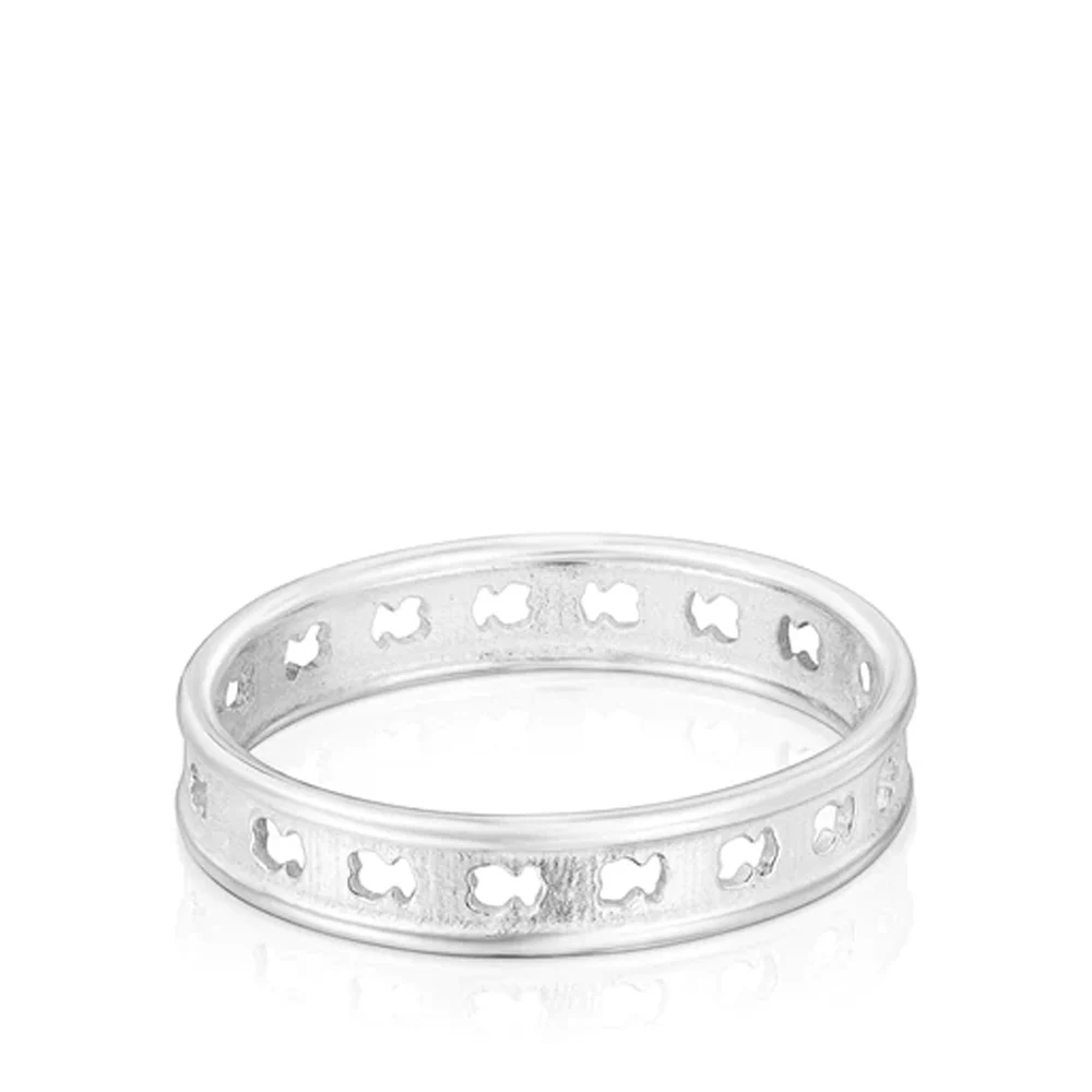 신세계인터넷면세점-토스-ring-Silver TOUS Bear Row ring with bear silhouettes