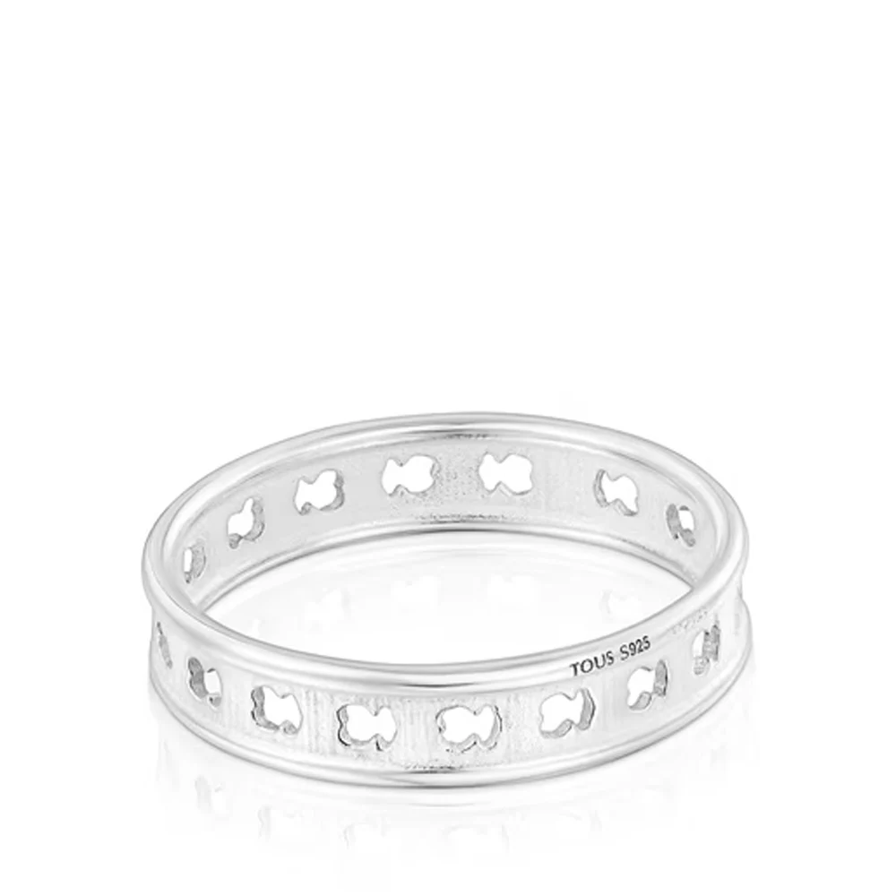 신세계인터넷면세점-토스-ring-Silver TOUS Bear Row ring with bear silhouettes