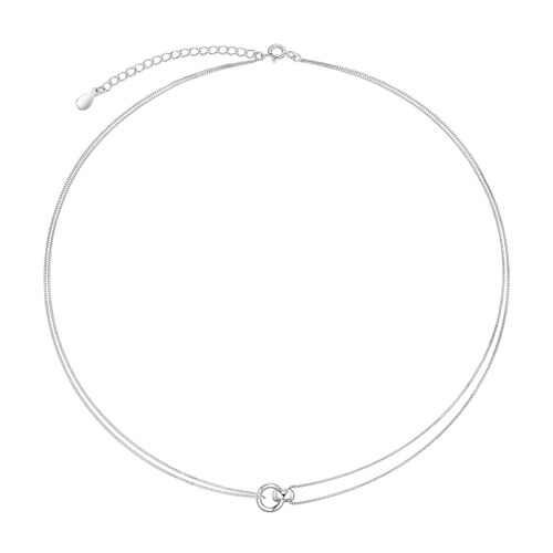 [(여자)아이들 슈화, 권진아 착용][sv925] o-ring layered necklace : White