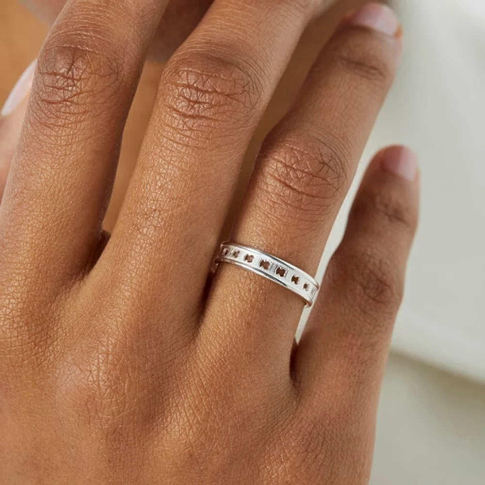 신세계인터넷면세점-토스-ring-Silver TOUS Bear Row ring with bear silhouettes