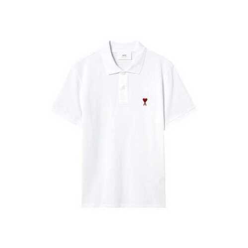(UNISEX) AMI DE COEUR POLO SHIRT BFUPL001.760 (WOOL GABARDINE WHITE)