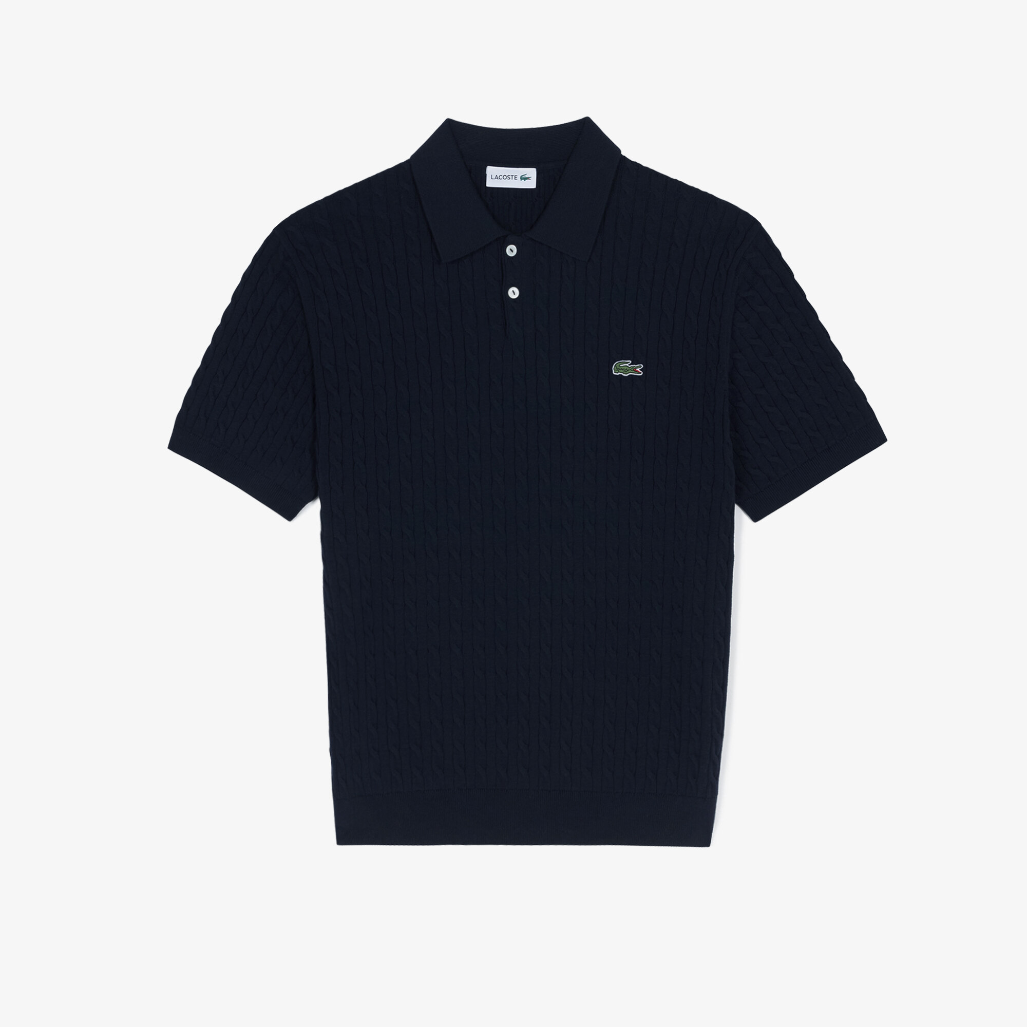 Cable Short-Sleeve Sweater Polo - 绞花短袖针织Polo衫