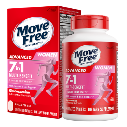 益节MOVE FREE7合1氨糖软骨素B族复合维生素女士定制多元氨糖120粒