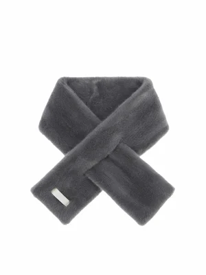 Crescent Ring Simple Eco Fur Muffler Dark Gray (围巾)