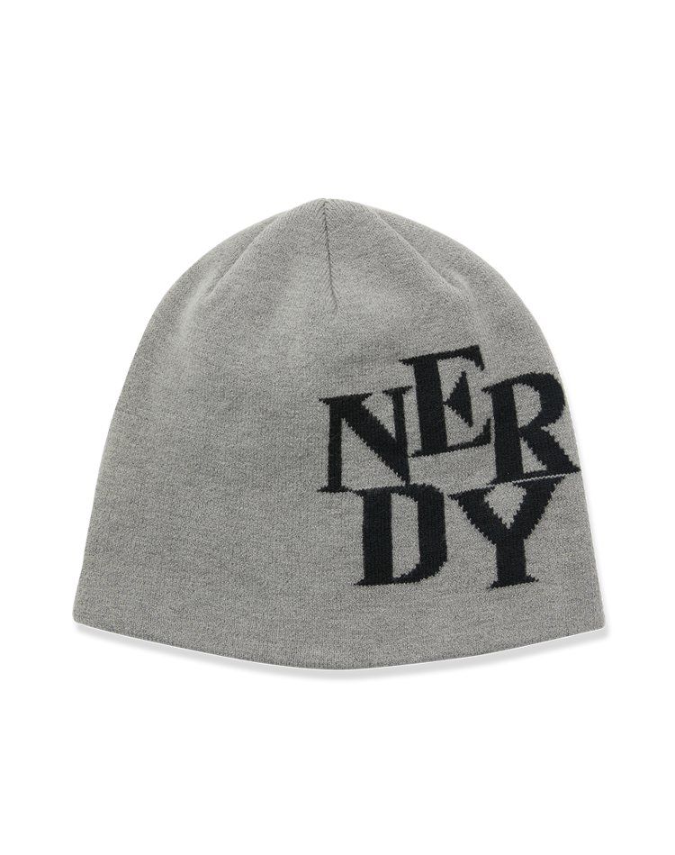 韩际新世界网上免税店-NERDY-服饰-LOGO JACQUARD BEANIE_MELANGE GRAY_FREE