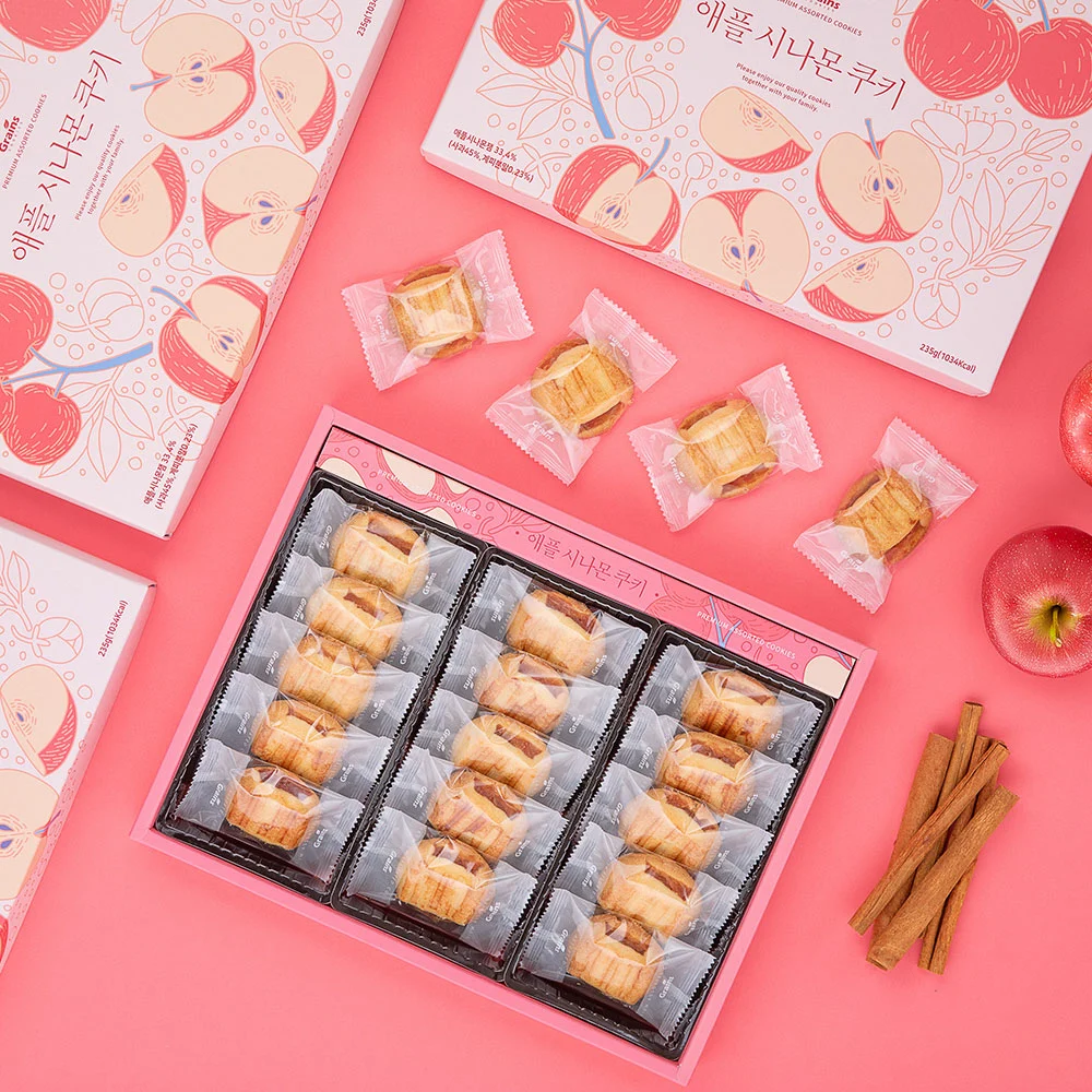 신세계인터넷면세점-그래인스쿠키-CookieSnack-그래인스쿠키 애플시나몬 쿠키세트(15p)