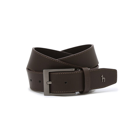 Dark Brown Stitch Cowhide Belt