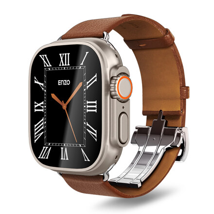 Apple Watch Premium Natural Leather Strap Enzo 49/45/44/42 mm Ultra (Brown)