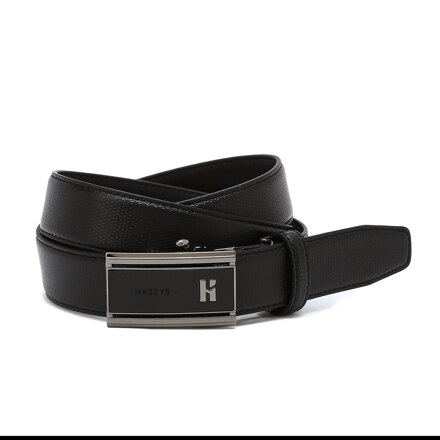 Black Buckle Logo Cowhide Automatic Belt