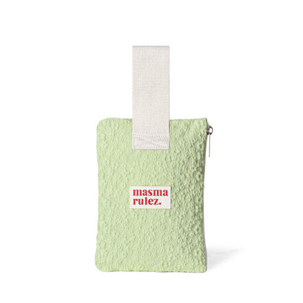 Strap pouch_Embo flower Lime mint