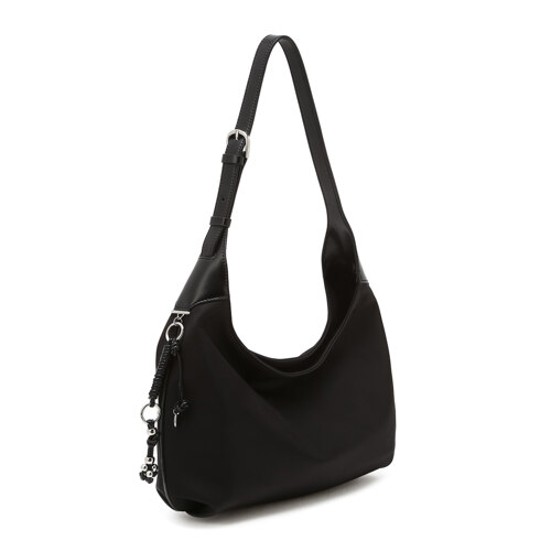 JABA6E921BK [NEUT] 블랙 나일론 가죽 콤비 숄더백 M