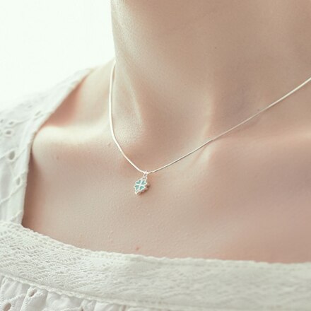 [김소혜,허영지,스테이씨 세은 착용] silver mint clover-necklace