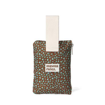 Strap pouch_Heart leopard_Brown