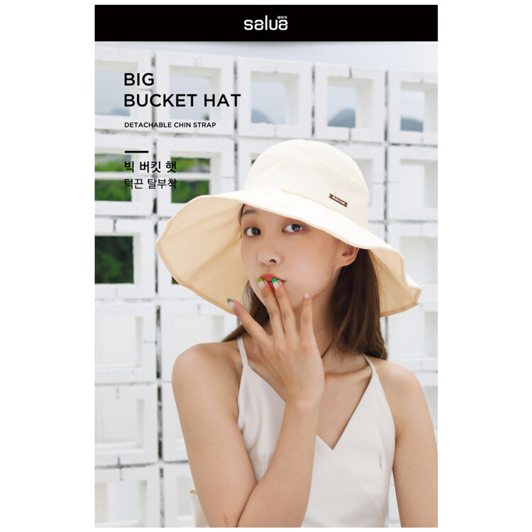 韩际新世界网上免税店-SALUA-时尚配饰-BIG BUCKET HAT 遮阳帽 WHITE