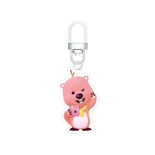 韩际新世界网上免税店-ZANMANG LOOPY-时尚配饰-Travel Edition Acrylic Key Ring_Camera Loopy Pink   钥匙扣