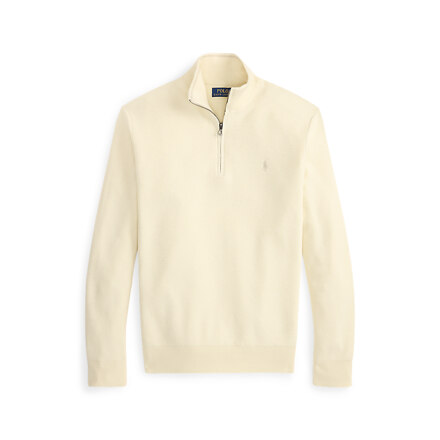 MESH-KNIT 棉质四分之一拉链毛衣 _ ANDOVER CREAM