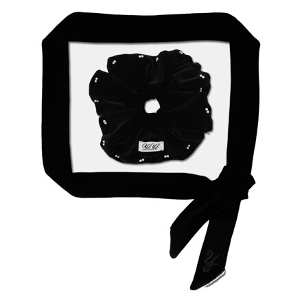 Tin tin hair tie and scrunchie set, BLACK