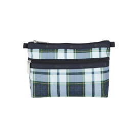 CLS COSMETIC CLUTCH DEEP BLUE TARTAN