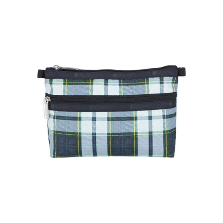 CLS COSMETIC CLUTCH DEEP BLUE TARTAN