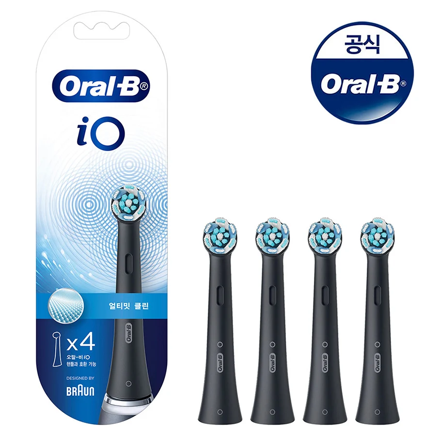 韩际新世界网上免税店-欧乐B-dental-欧乐B iO 电动牙刷头卓越清洁黑色4个装（Ultimate Clean）
