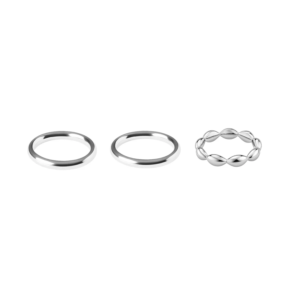 신세계인터넷면세점-멕코이-ring-basic bold ring 2 size(13,15호)+bubble ring(15호) (3 pcs set)