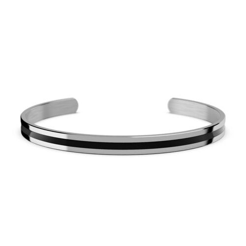 Enamel Cuff Black - Silver/여성