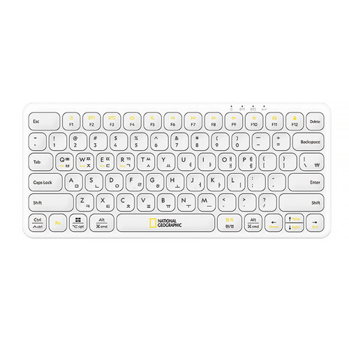 韩际新世界网上免税店-NATIONAL GEOGRAPHIC(ACC)-SMARTWATCH-Wireless Multi-Device Slim Keyboard (White), Bluetooth & 2.4 GHz 键盘