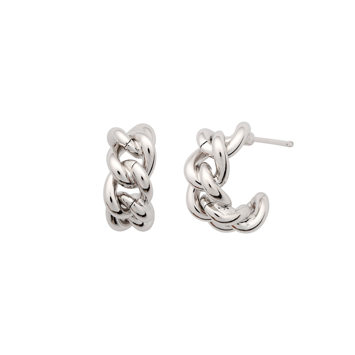 ☆DANA BURTON☆ Modern Mini Chain Ring Earrings Rhodium/Modern Mini Chain Ring Earrings - DANA BURTON - 手表