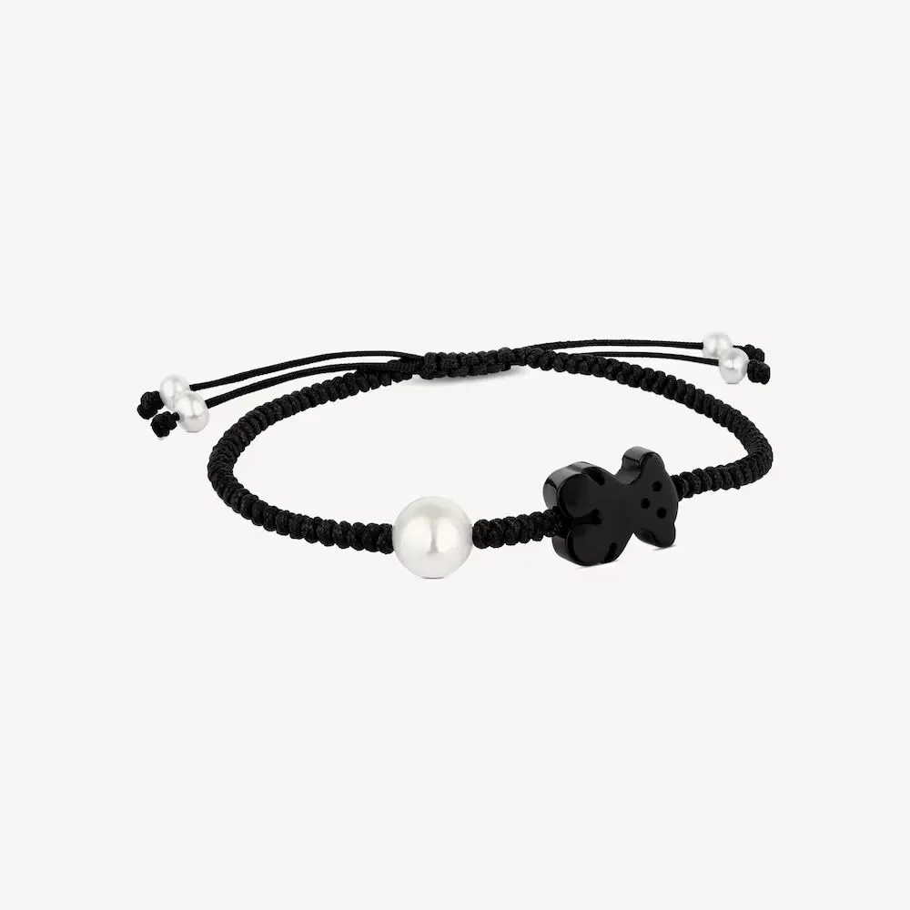 신세계인터넷면세점-토스-bracelet-TOUS Onyx and pearl Tibet Bracelet with Bear motif