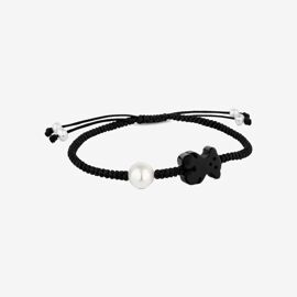 TOUS Onyx and pearl Tibet Bracelet with Bear motif
