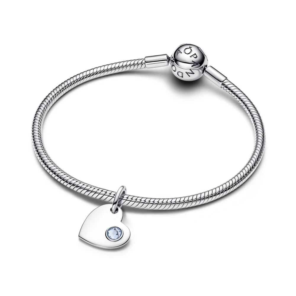 신세계인터넷면세점-판도라-bracelet-인그레이버블 하트 댕글 참 - 아쿠아 블루 스톤