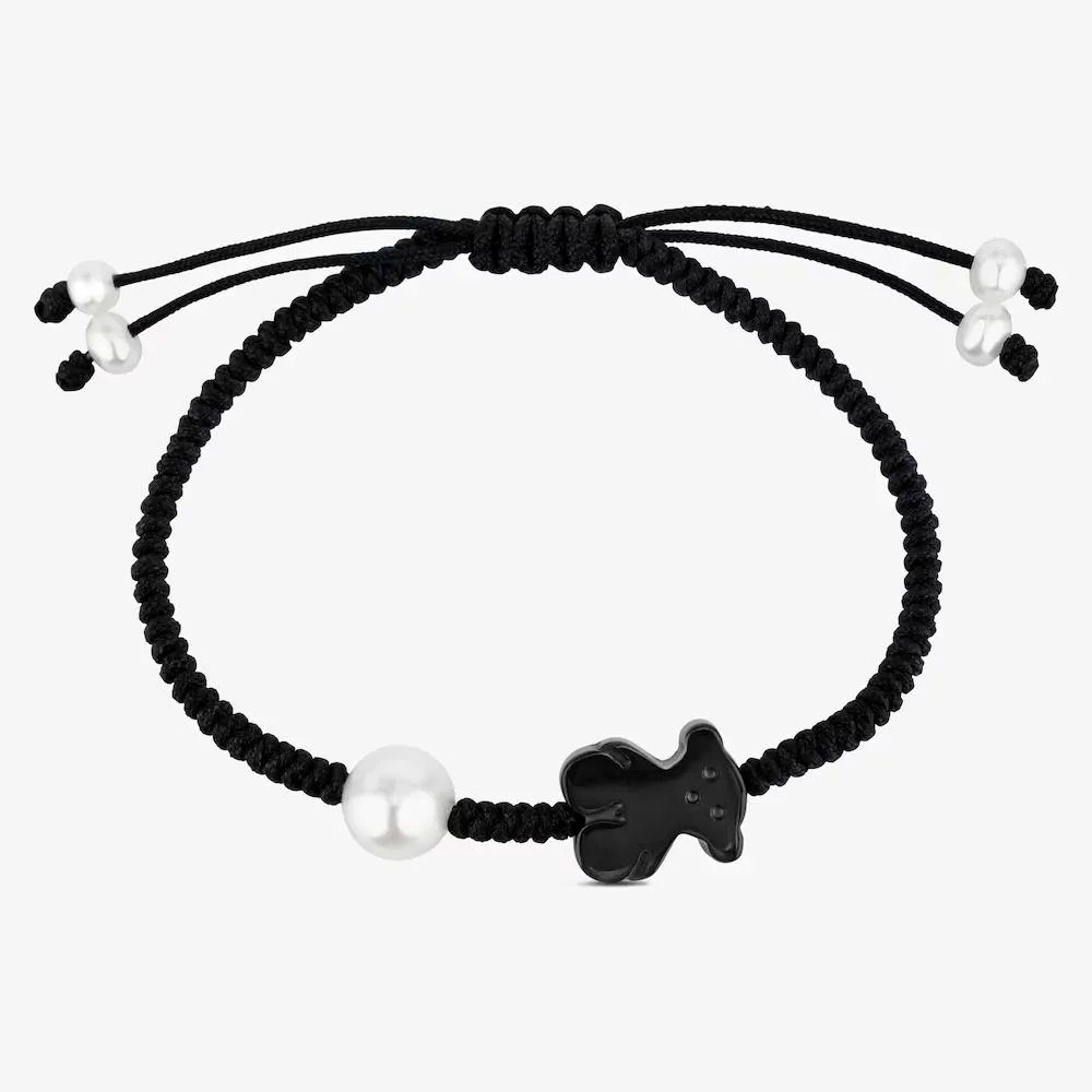 신세계인터넷면세점-토스-bracelet-TOUS Onyx and pearl Tibet Bracelet with Bear motif