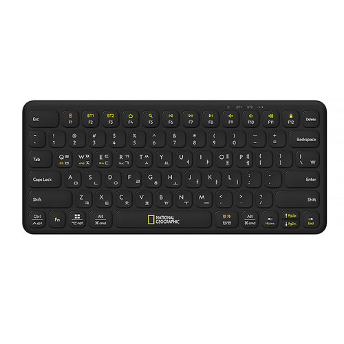 韩际新世界网上免税店-NATIONAL GEOGRAPHIC(ACC)-SMARTWATCH-Wireless Multi-Device Slim Keyboard (Black), Bluetooth & 2.4 GHz 键盘