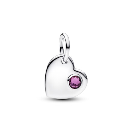 Engravable Heart Dangle 吊饰 – Purple Stone