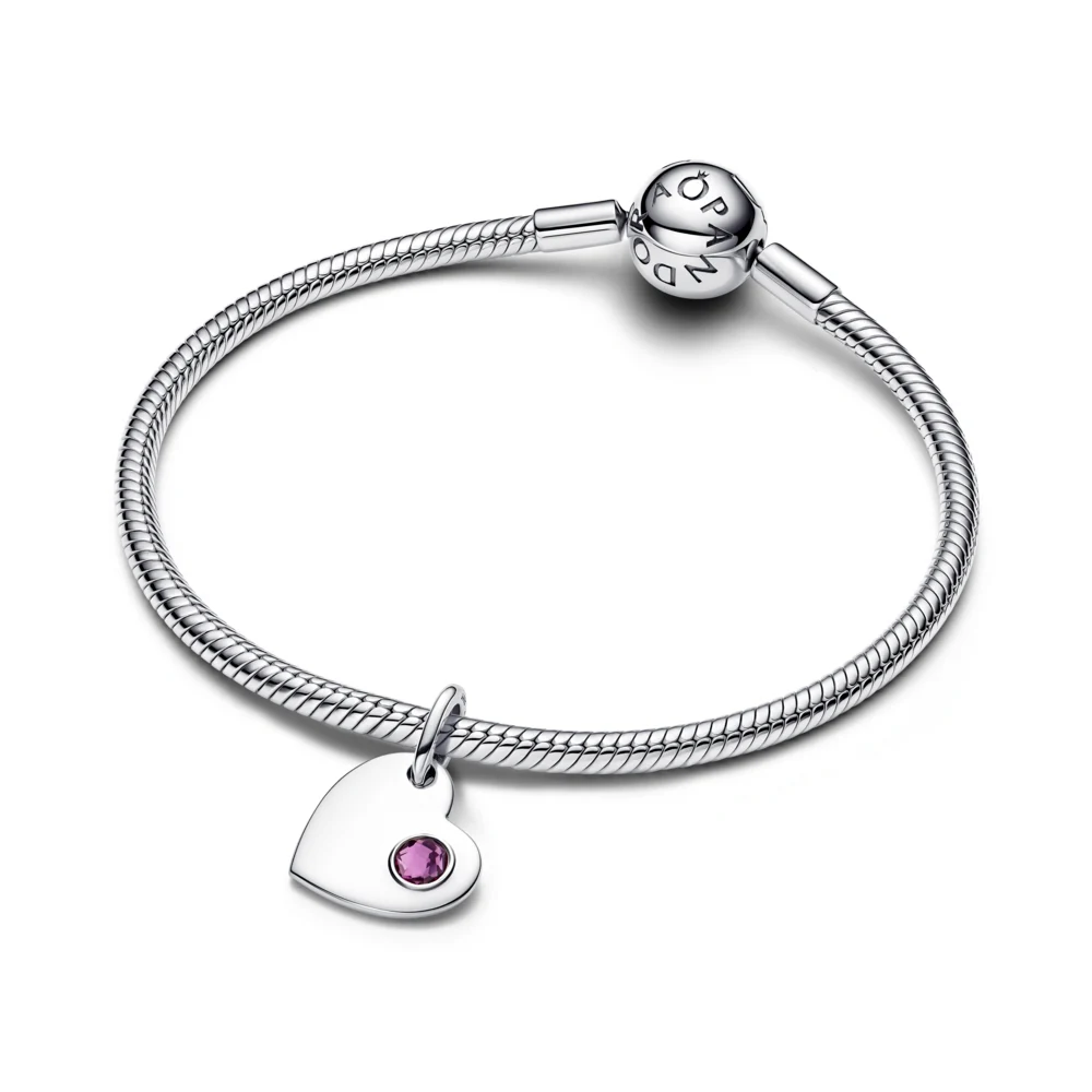 신세계인터넷면세점-판도라-bracelet-그레이버블 하트 댕글 참 - 퍼플 스톤