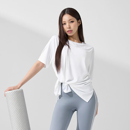 XFK3TS1002 아이스페더 라이트 루즈핏 숏슬리브 백아이보리