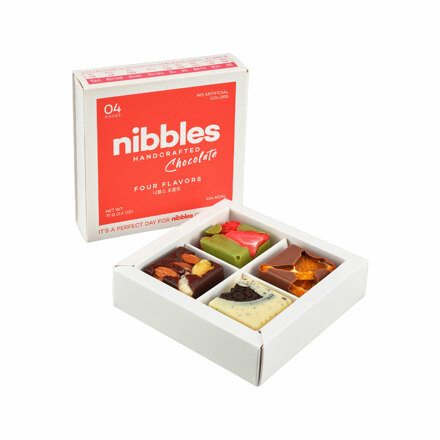 Nibbles Handcrafted 4-Piece Chocolate Gift Set (手工巧克力四件礼盒)