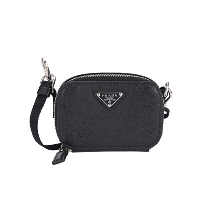 SAFFIANO LEATHER MINI-POUCH WITH SHOULDER STRAP