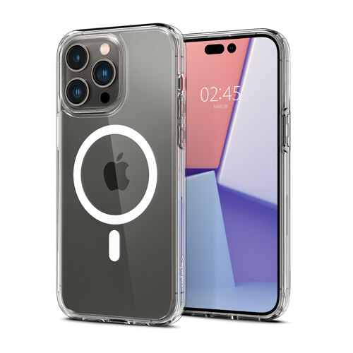 韩际新世界网上免税店-SPIGEN--iPhone 14 Pro Max Max McSafe Transparent Case Ultra Hybrid Mac Fit (White)