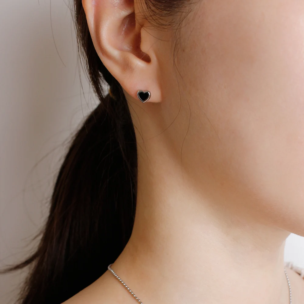 신세계인터넷면세점-누누핑거스-earring-듀이 하트 이어링 (궈걸이) *925은침