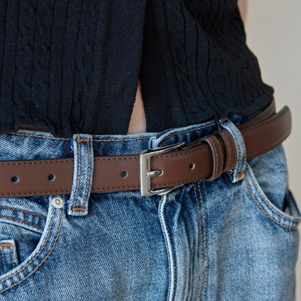 #Brown / The Wedge Standard Leather Belt