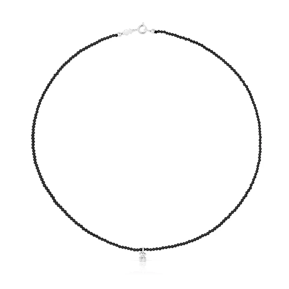 신세계인터넷면세점-토스-necklace-Silver Bold Bear Necklace with onyx & bear charm