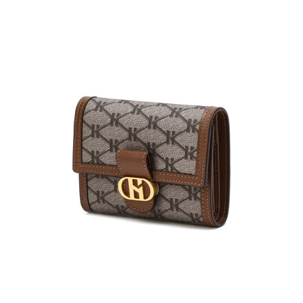HIWA6E879W1 Brown Signature Leather 短款钱包