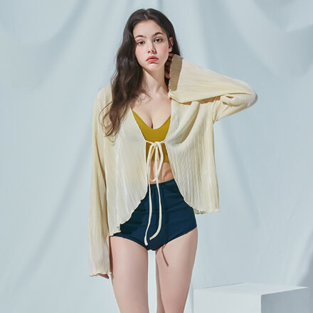 루즈핏 플리츠 커버업 가디건 ONE SIZE