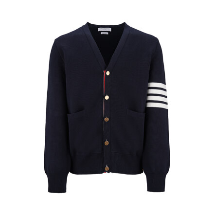 MILANO STITCH V NECK CARDIGAN IN COTTON CREPE