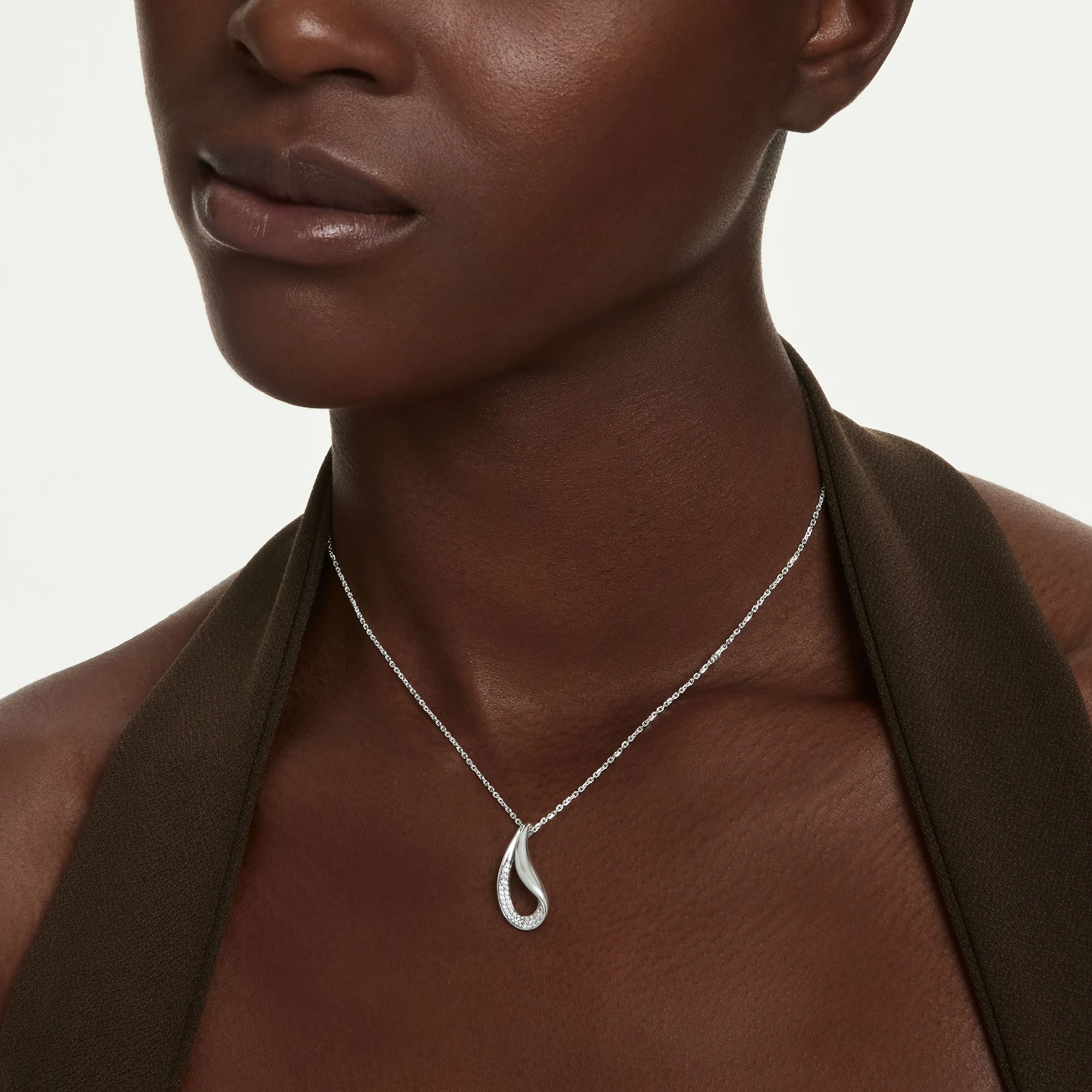 신세계인터넷면세점-스와로브스키-necklace-Classica 펜던트, 라운드 컷, 롱, 화이트, 스털링 실버
